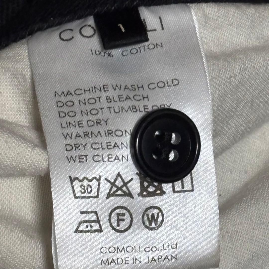 24SS COMOLI ベルテッドデニムパンツ ブラックsize1