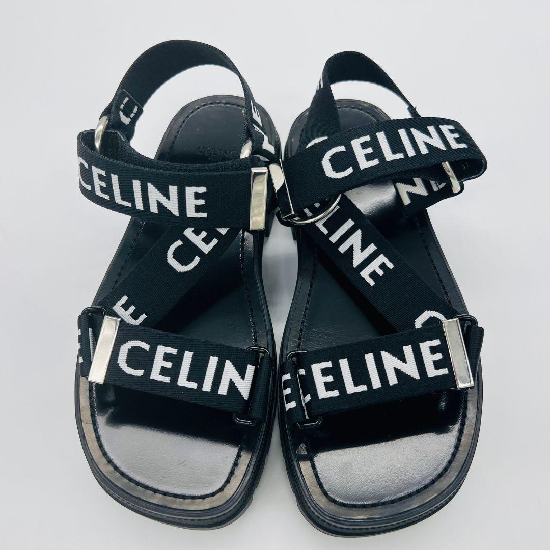 セリーヌ レオストラッピー　ベロクロ　24cm相当 サンダル ブラック