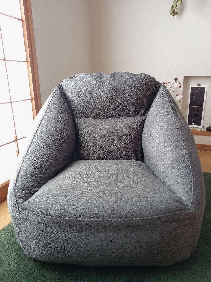 【美品•付属品完備】無印良品 空気でできたソファ チャコールグレー 正規箱付
