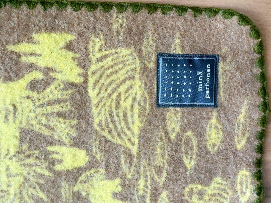 ミナペルホネン imagine ミニブランケット 茶 黄