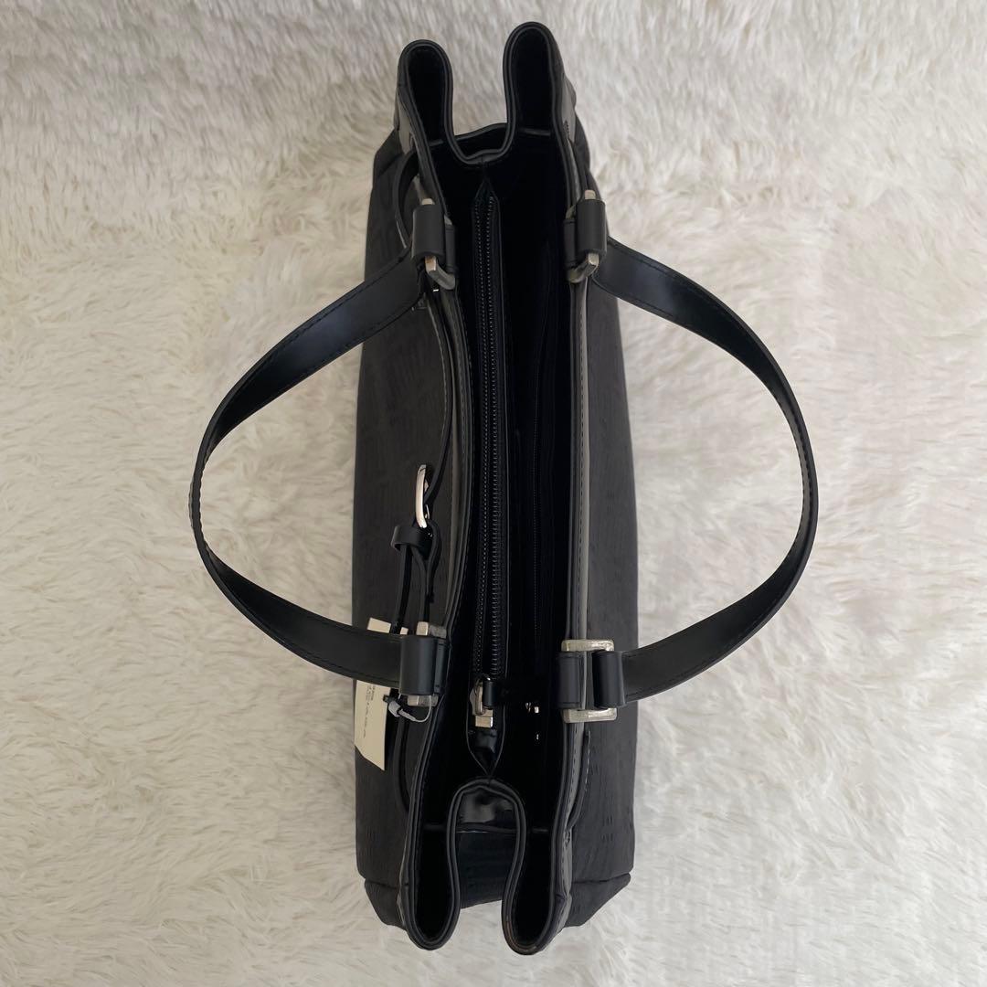 新品未使用 バレンシアガ トートバッグ BB柄 キャンバス レザー ブラックA4