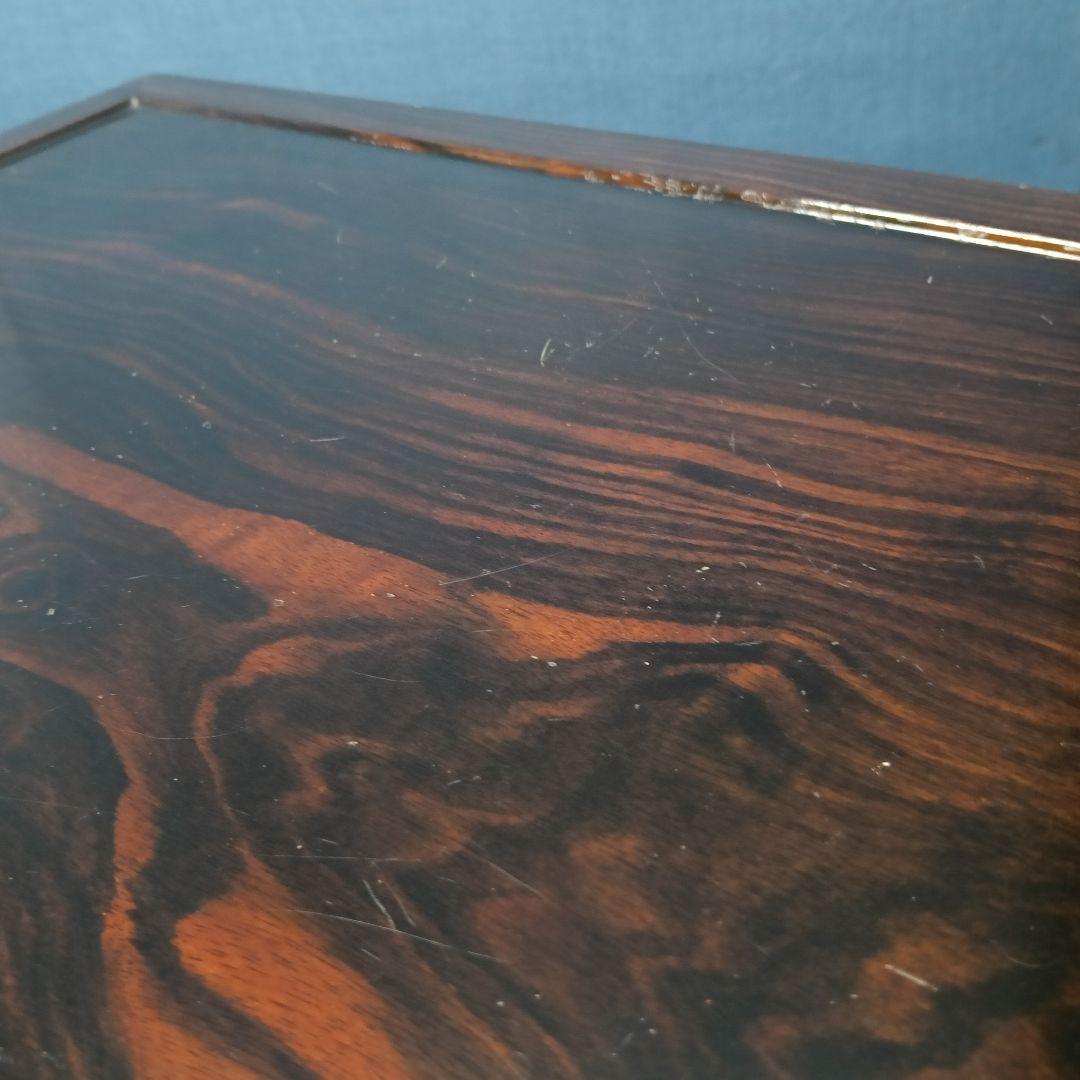 AO36 縞黒檀 平卓 花台 香炉 盆栽台 飾台 透し彫り