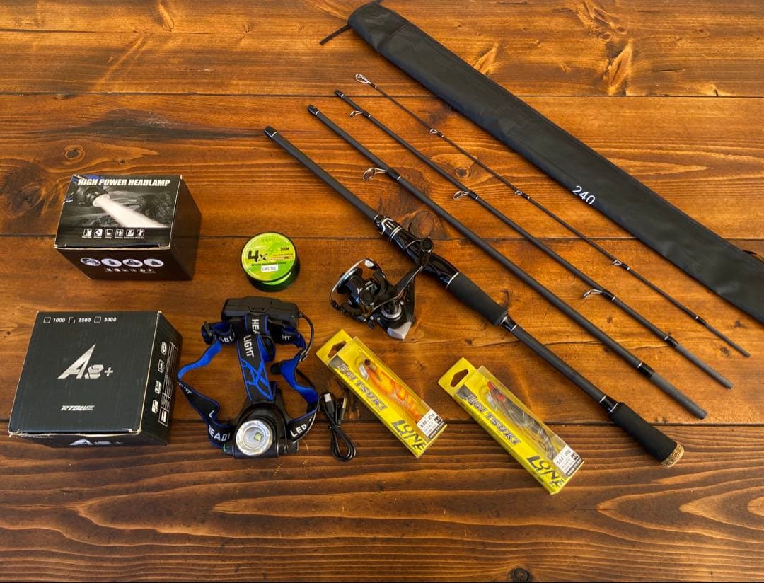 エギングセット　4ピース　パックロッド　エギングロッド　8ft 釣り竿セット