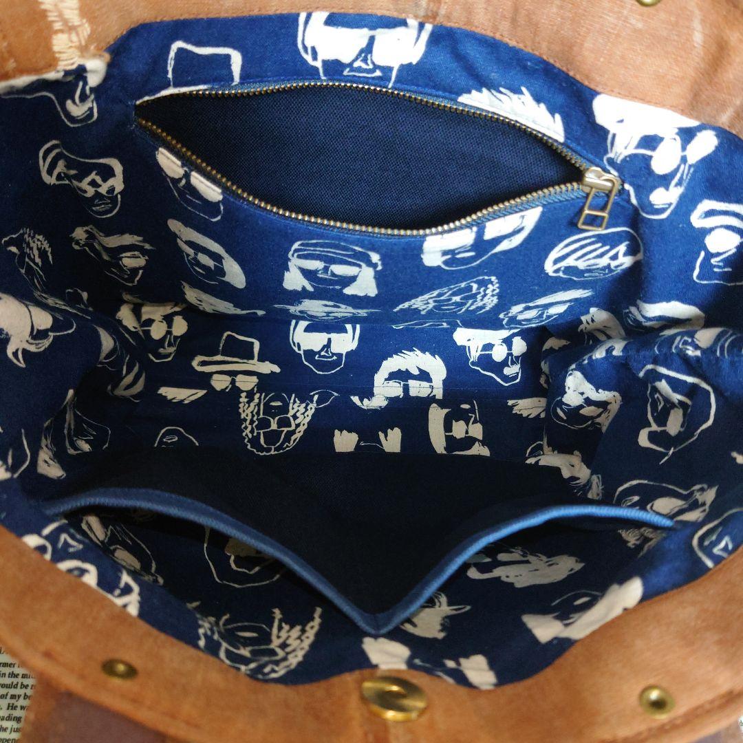 ☬酒袋リメイク☬BIGトートバッグ/カットオフパッチワーク/柿渋染め/古布/襤褸