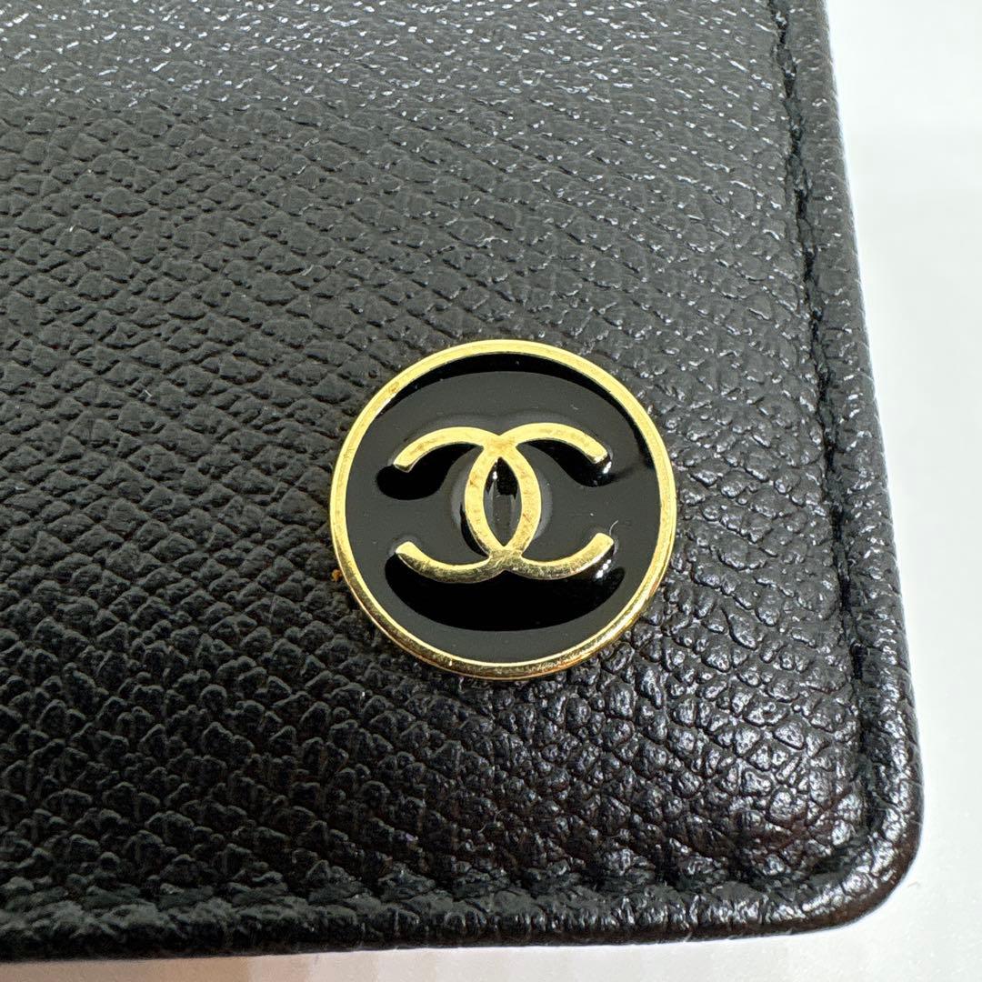 国内正規品CHANELココマークカードケース名刺二つ折りブラックゴールド金具