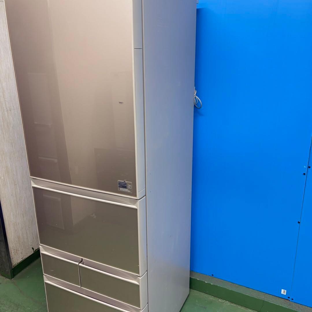 717 ガラスパネル大型冷蔵庫　400L強　小型　家庭用　自動製氷　左開き　綺麗