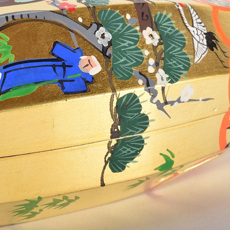 茶道具　中村湖彩作　金蒔絵　 ふりふり　香合　共布共箱　 V　R8059