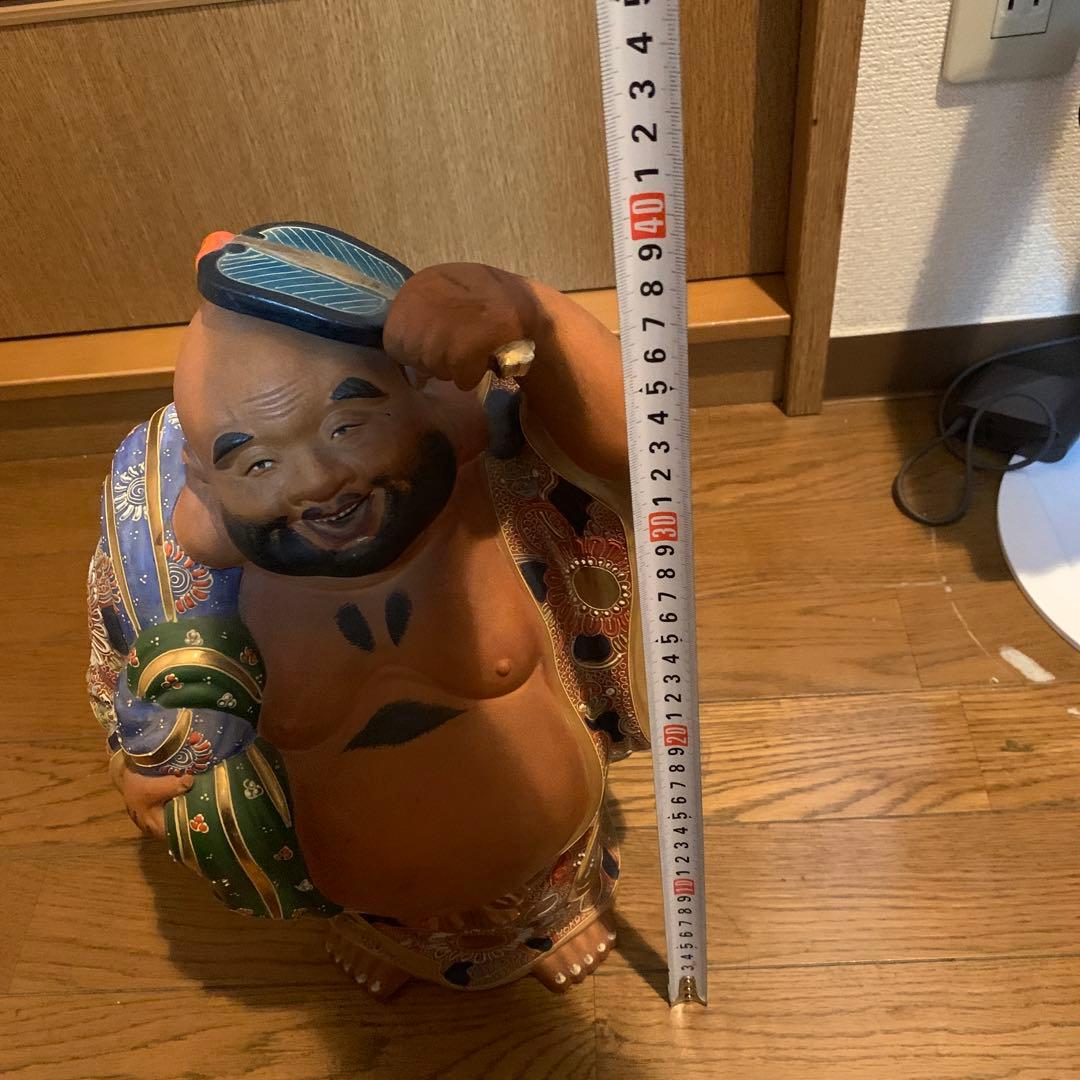 九谷焼 布袋 極彩色 七福神 縁起置物 骨董