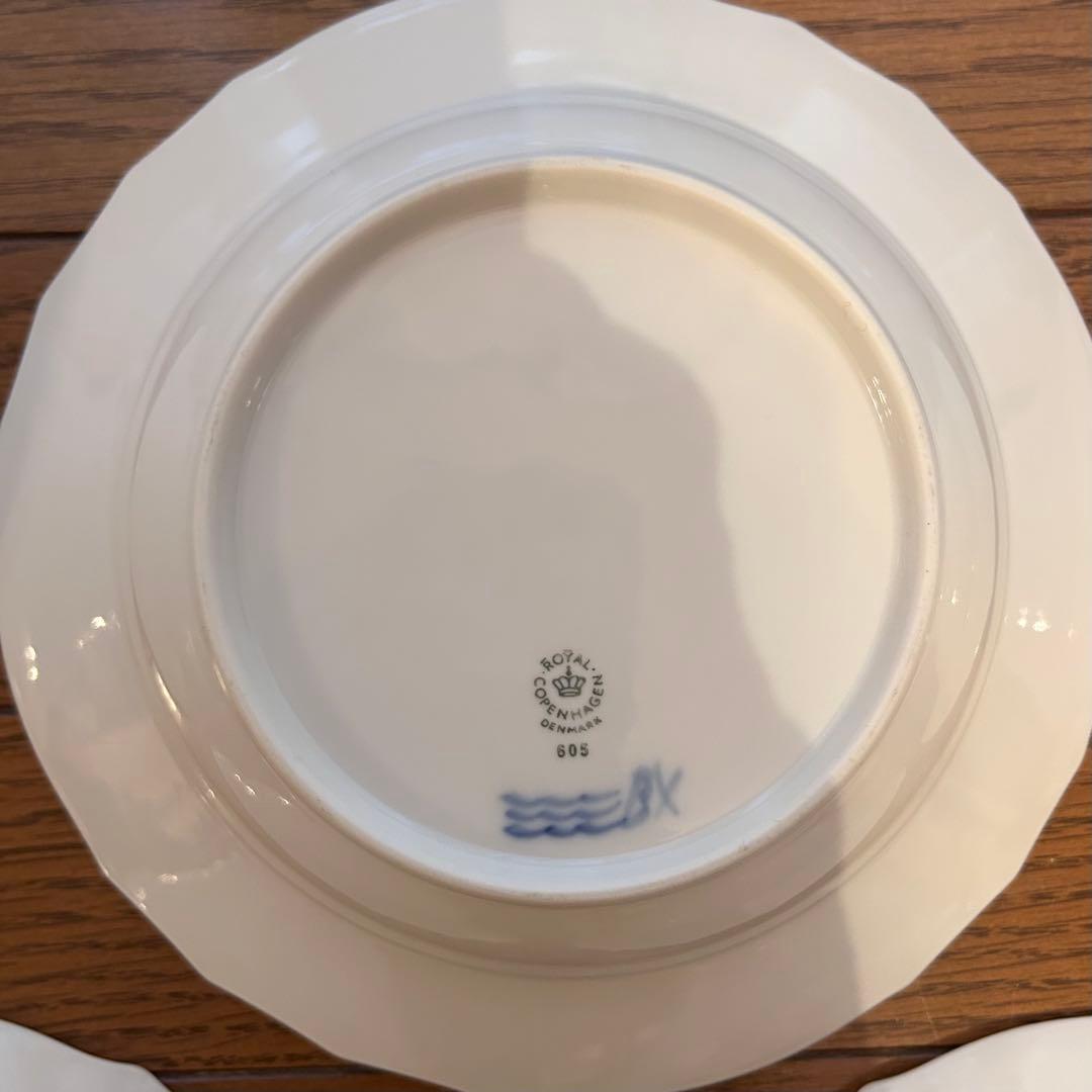 ロイヤルコペンハーゲン ブルーフラワー深皿 約23㎝ 6枚セット内1枚は欠け有