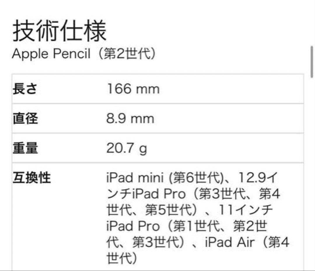 Apple pencil 第2世代(旧パッケージ)