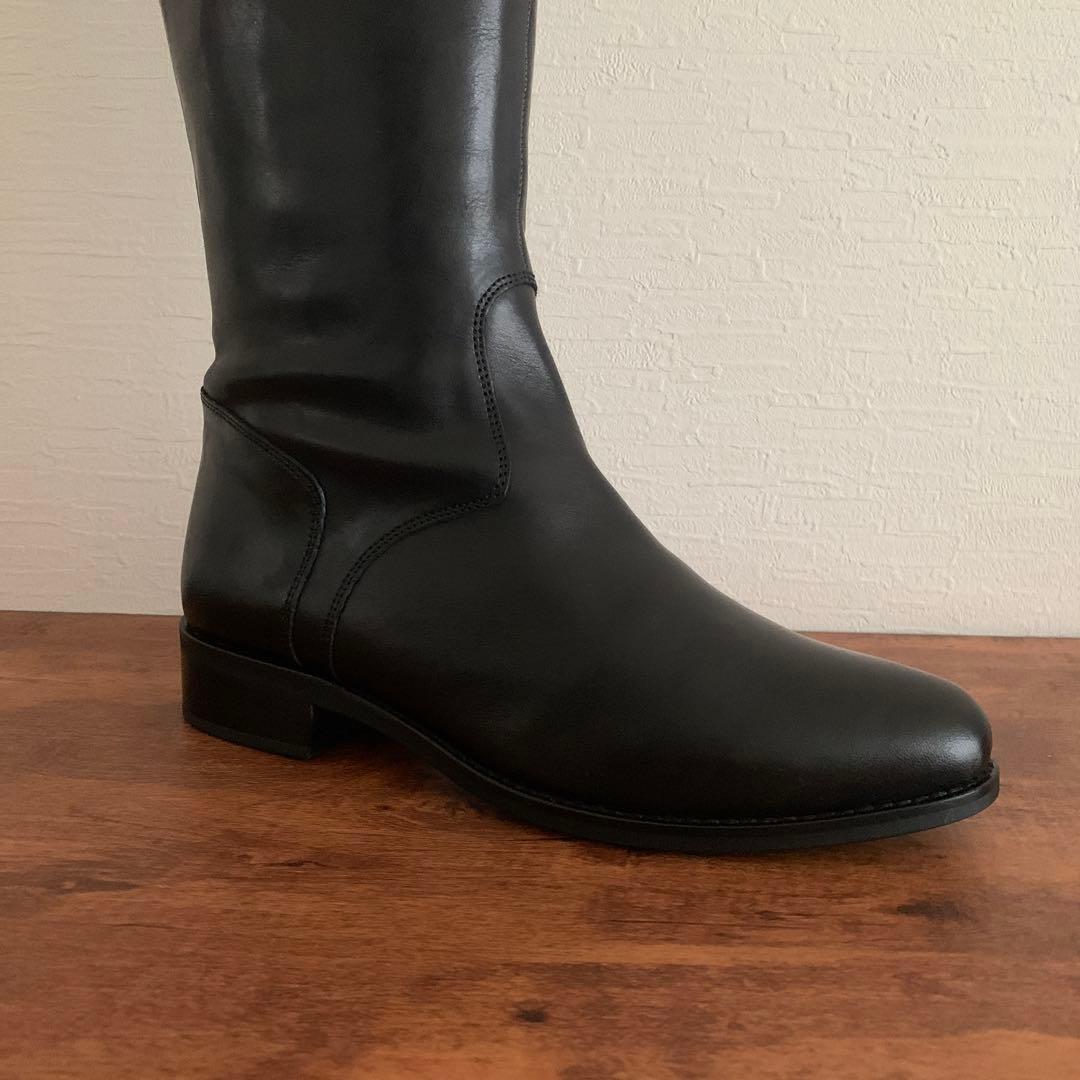 ロングブーツ　ジョッキブーツ　24cm 本革