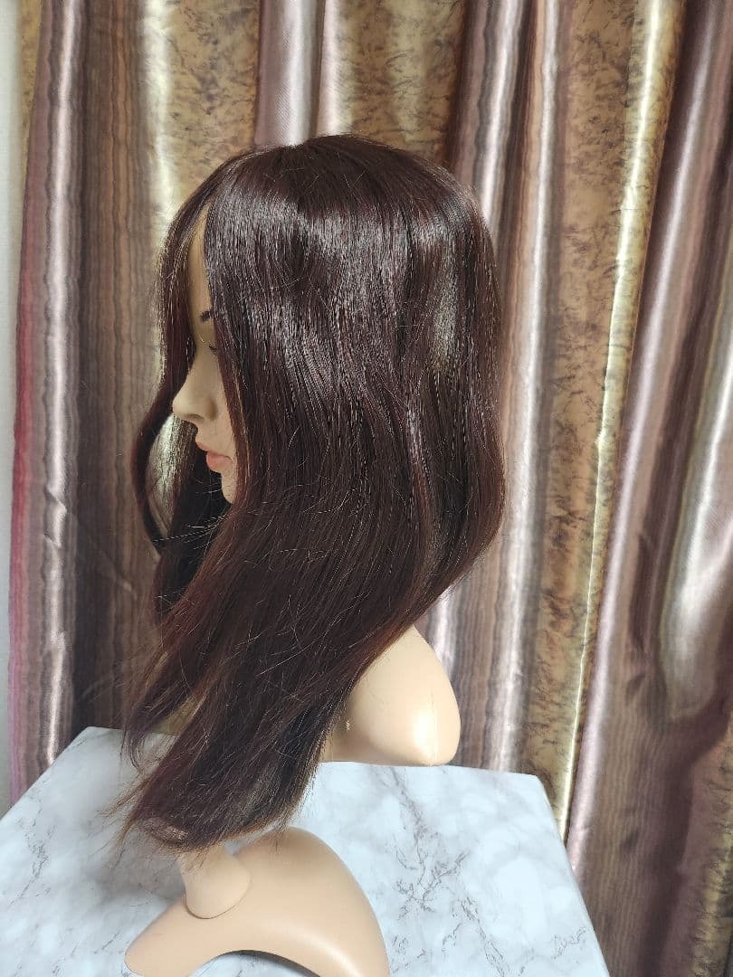 高級人毛100% ストレートウィッグ ロング