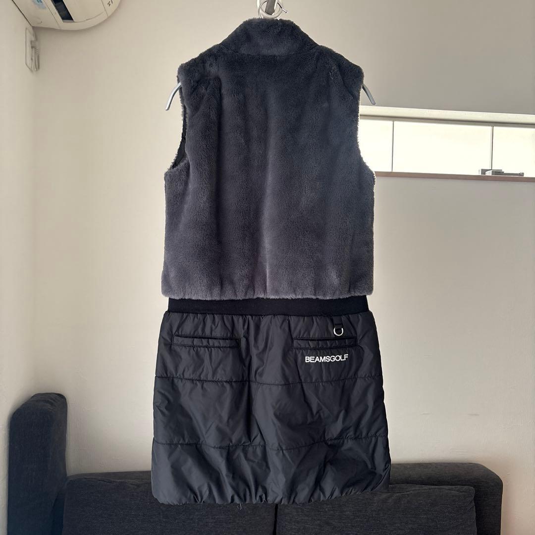 BEAMS GOLF ファー付きダウンワンピース M