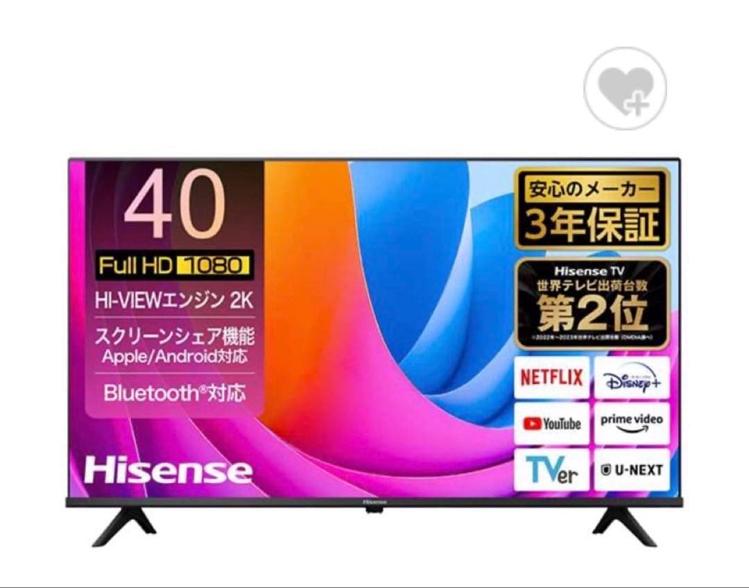 2025年製　Hisense 40A4N 液晶テレビ 40V型