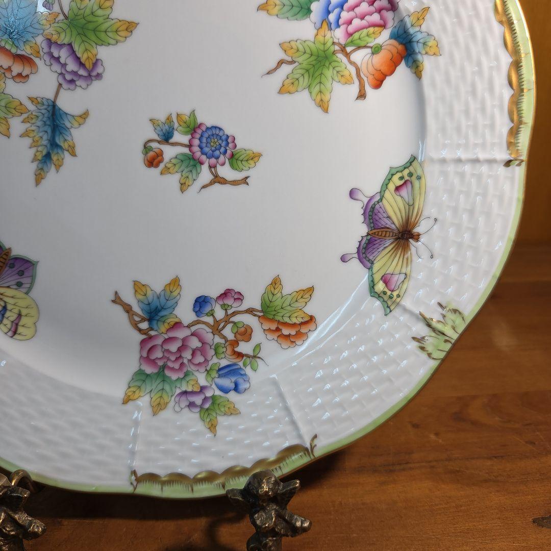 ヘレンド 約25.5cm ヴィクトリアブーケ 大皿プレート Herend 手描き