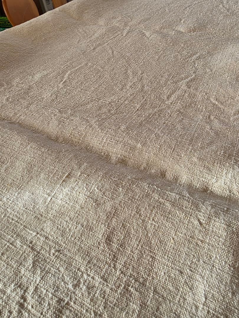 フランスアンティーク 1900年 ホームスパン リネンシーツ　220×230cm