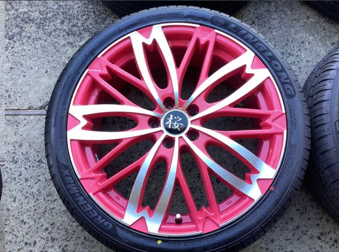 劉。他の方の購入禁止。和道桜18インチ ピンク ホイールセット