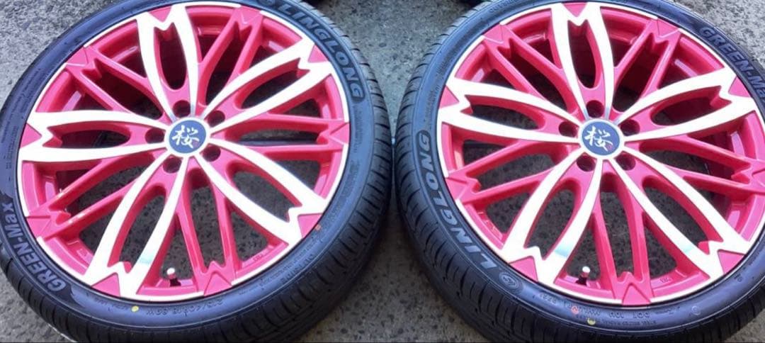 劉。他の方の購入禁止。和道桜18インチ ピンク ホイールセット
