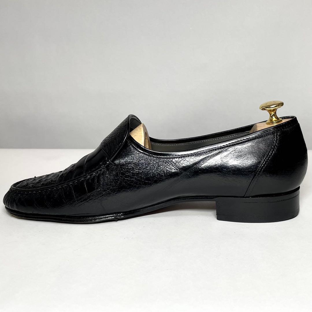 【最高級✨️】BALENCIAGA オーストリッチコンビローファー ブラック 革靴