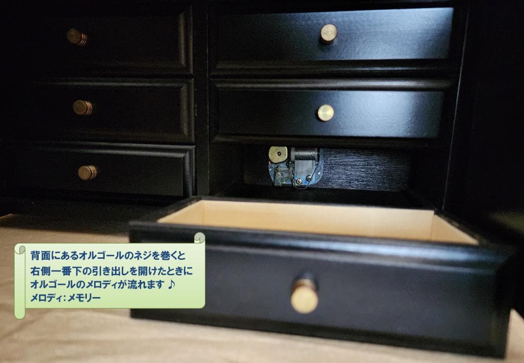 希少 ピアノ オルゴール ジュエリーボックス 宝石箱 アンティーク 大容量 置物