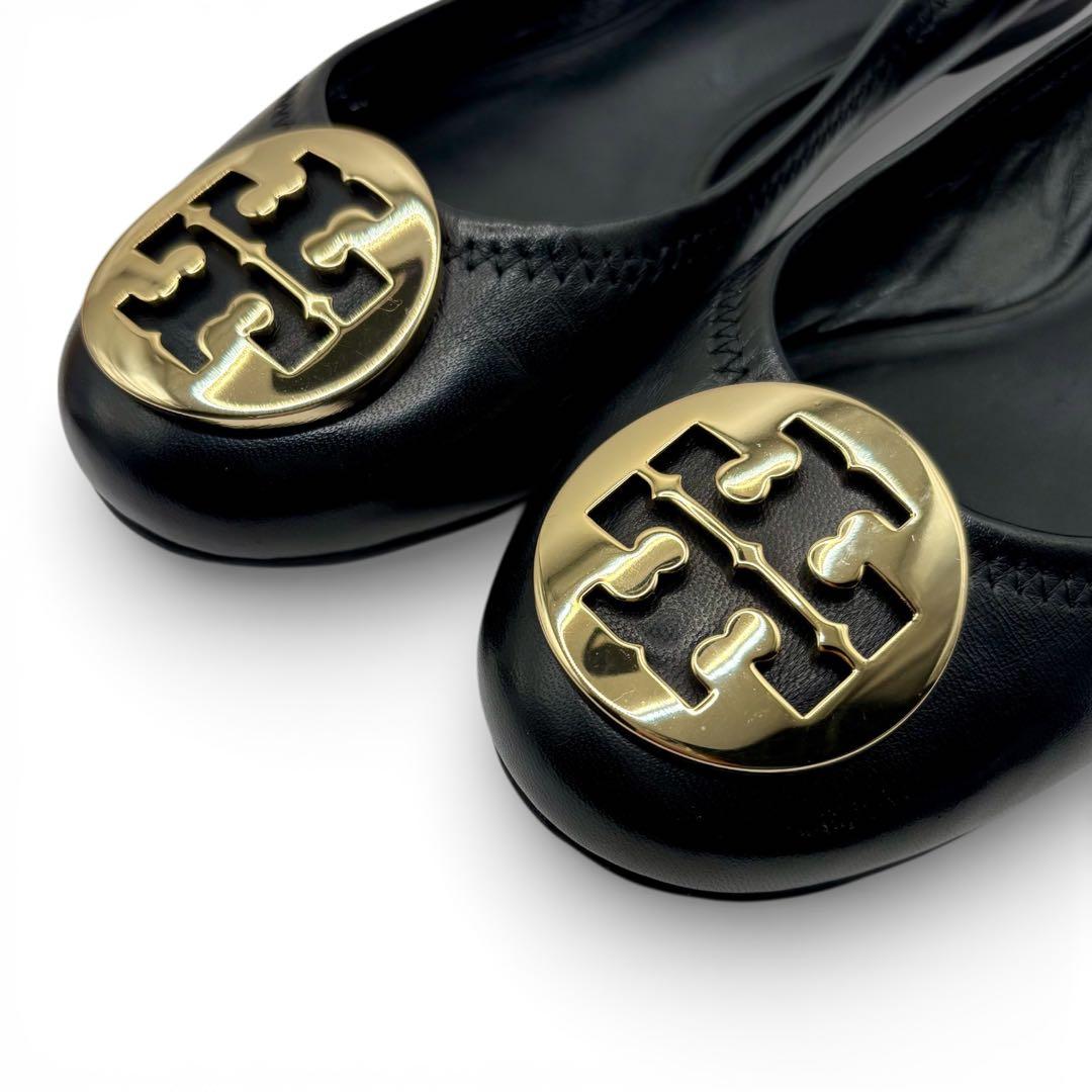 【極美品】Tory Burch バレエシューズ 黒 22.5cm 定番人気 上品