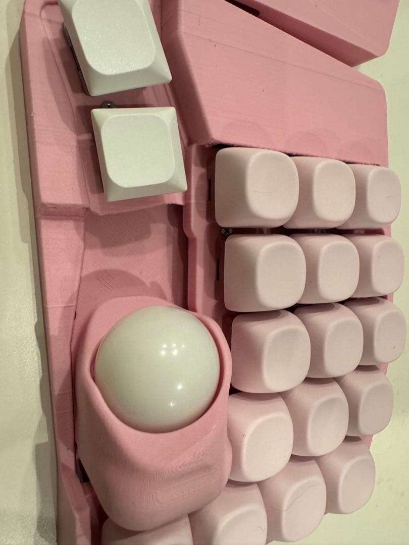 や*と様 【新品】keyball39 ピンク　フルフェイスケース　完成品 付属品