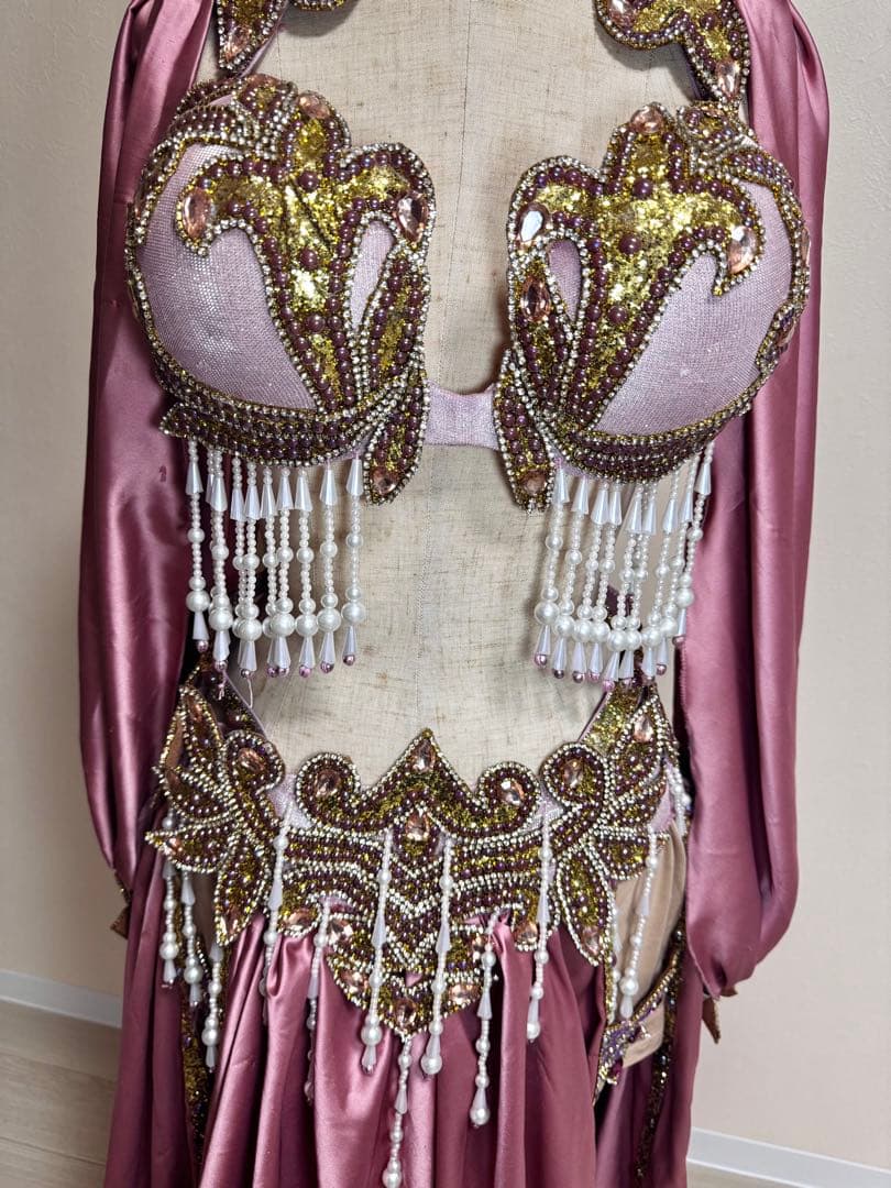 ベリーダンス　衣装　くすみピンク　【期間限定値下げ中】