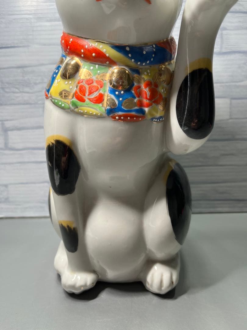 時代　瀬戸　大きな招き猫　高さ29cm