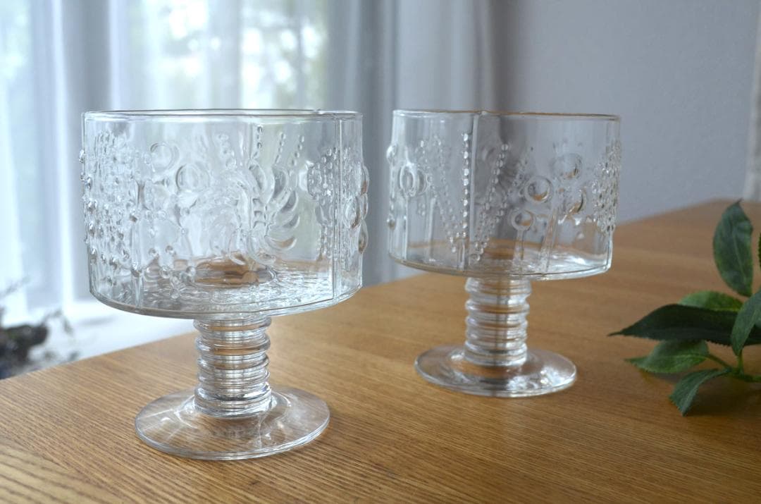 アラビア●フローラ●デザートボウル脚付2セット●Nuutajarvi