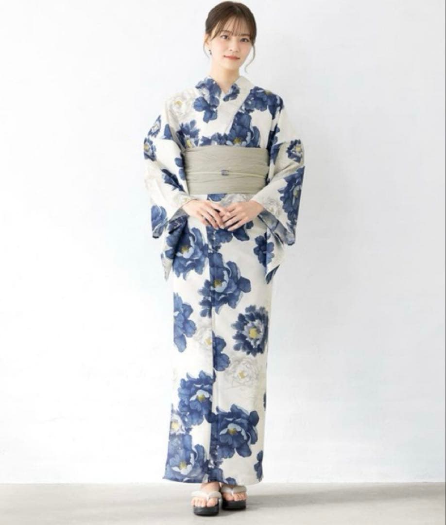 【最終値下げ】ソウビエン　SOUBIEN 浴衣　帯　セット　ゆかた館グレース 青