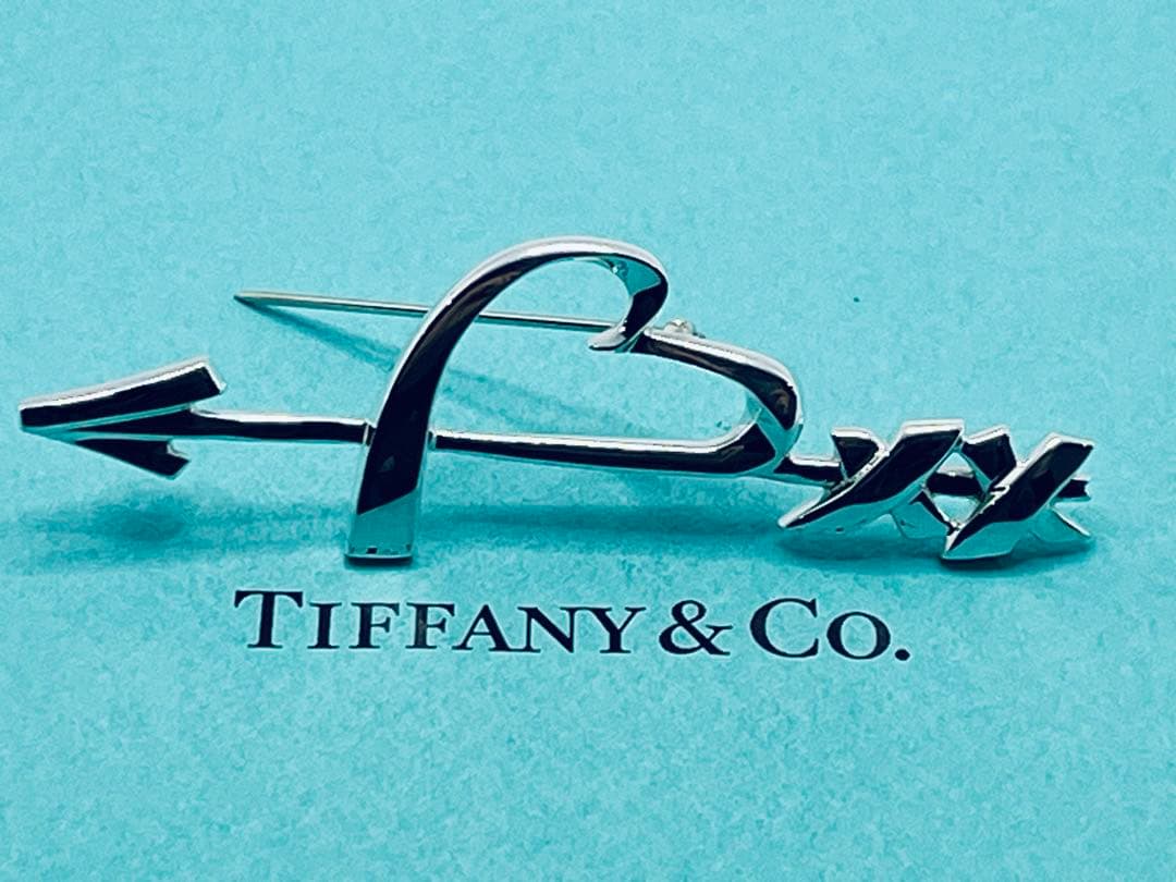 h801 美品　オールド　ティファニー　ハート&アロー　ブローチ　シルバー925