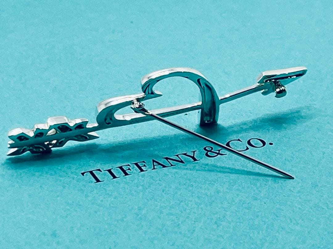 h801 美品　オールド　ティファニー　ハート&アロー　ブローチ　シルバー925