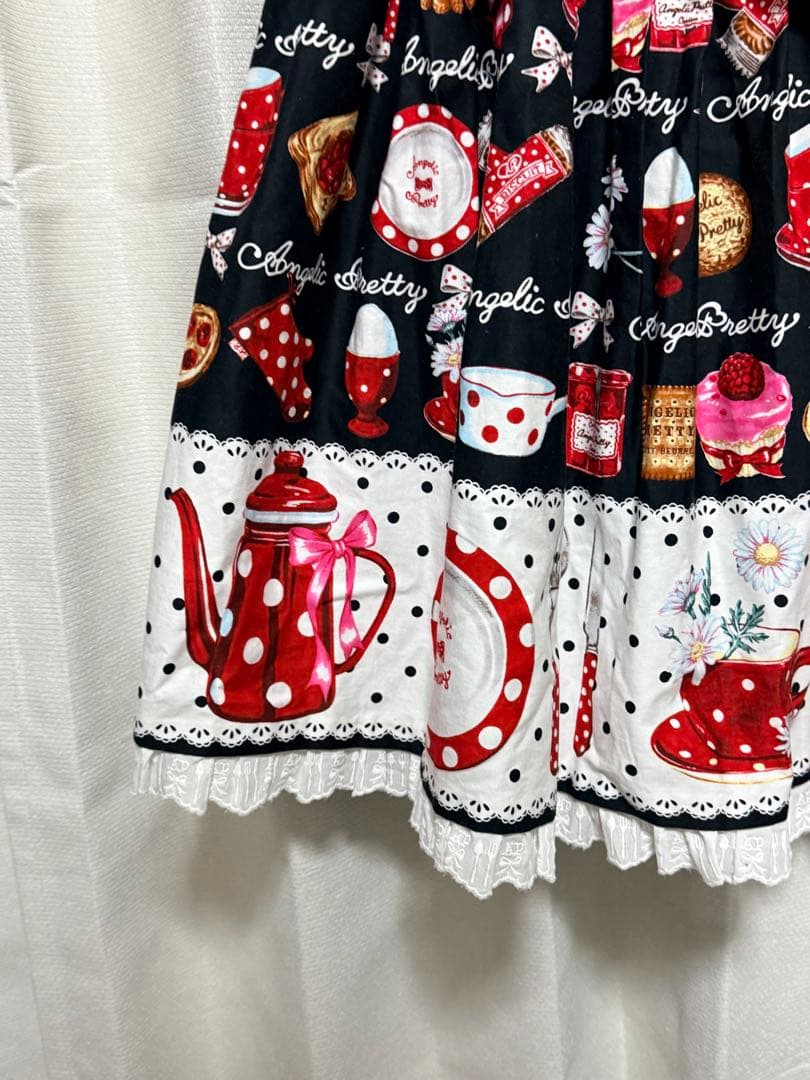 French cafe ジャンパースカート　カチューシャ　オーバーニー　セット