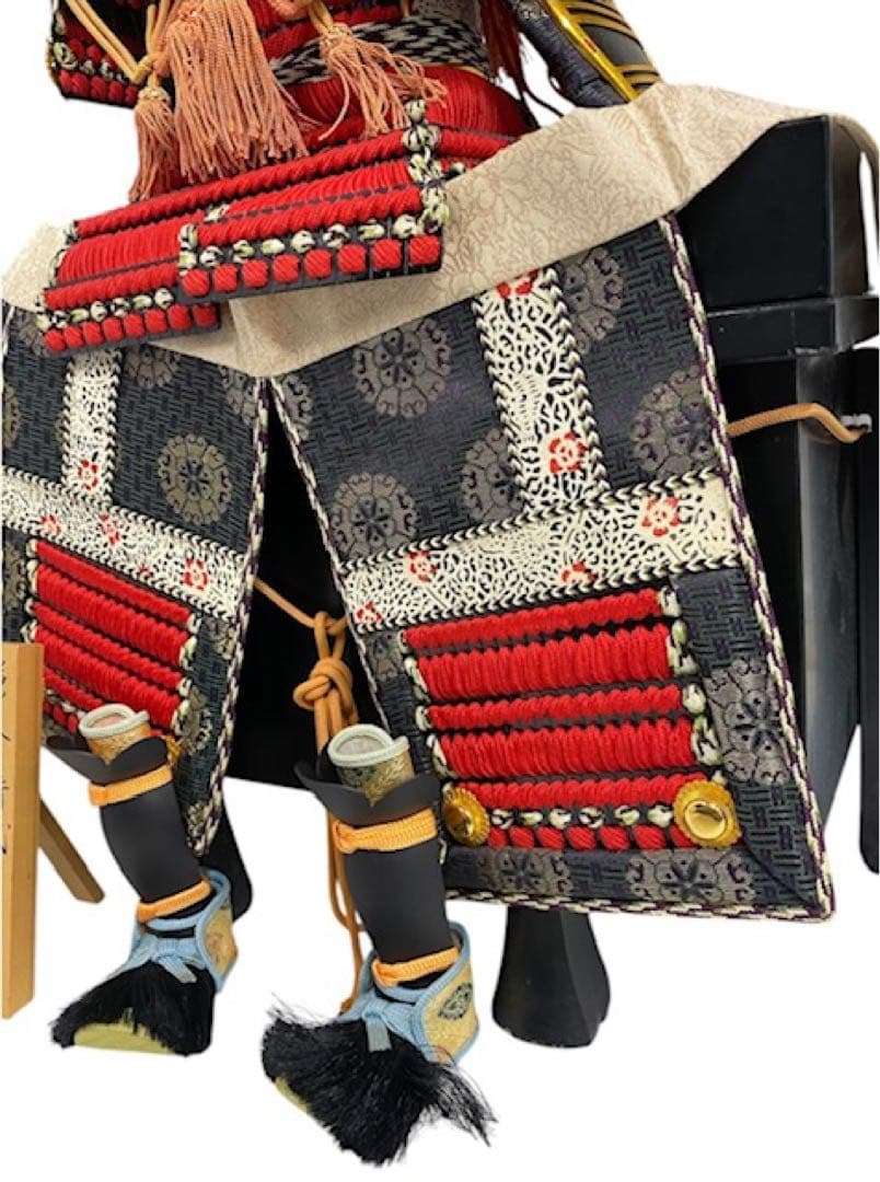 甲冑師 力石甲人作 鎌倉時代　赤糸威大鎧　収納箱付き　五月人形　25ア314