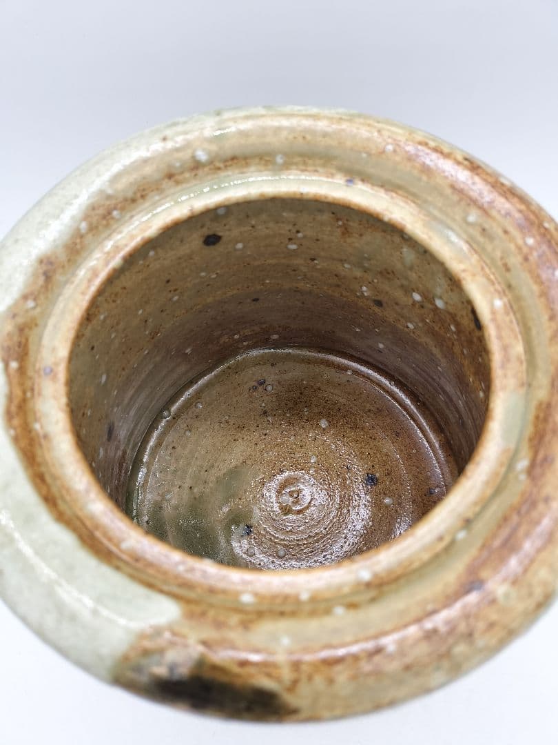 c674 水指 美濃伊賀 山吹窯 佐治光寿 木箱 茶道具 古物