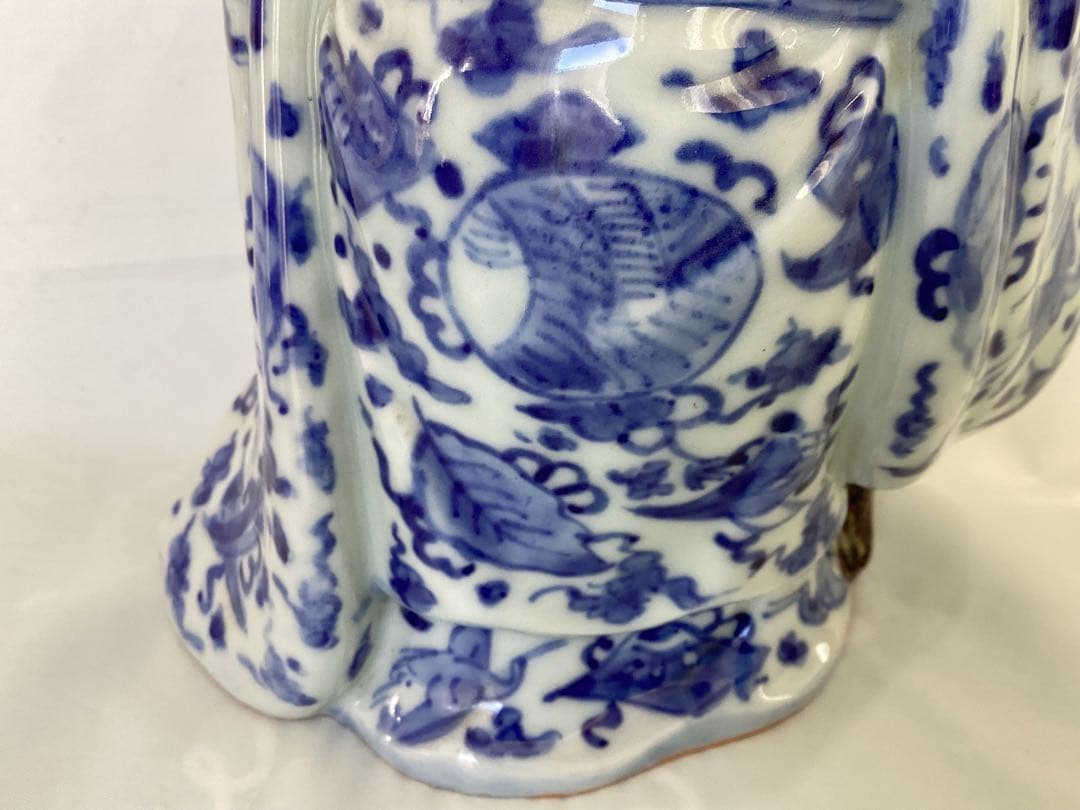 寿老人　染め付け　七福神　福禄寿　縁起物　長寿　置物　インテリア