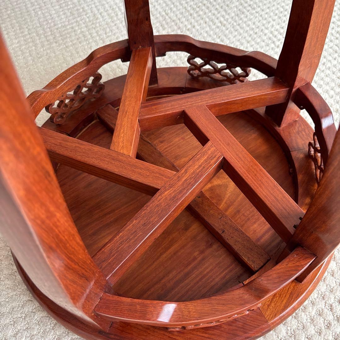 アンディーク花台、5脚、サイドテーブル、無垢材使用で組み付け