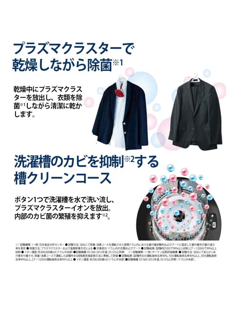 シャープ ドラム式洗濯乾燥機 ES-S7G-WR プラズマクラスター 保証付