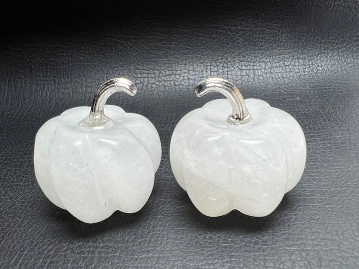 1210166  1セット限り　ローズクォーツ水晶かぼちゃ南瓜4個　29ミリ