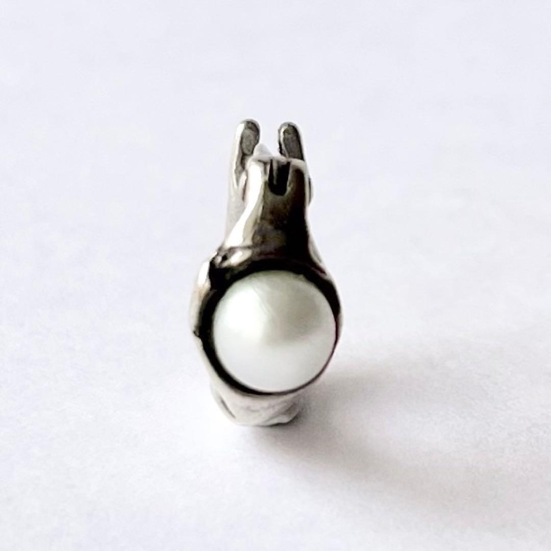 【状態良好】e.m. パールフープ シルバー 片耳ピアス