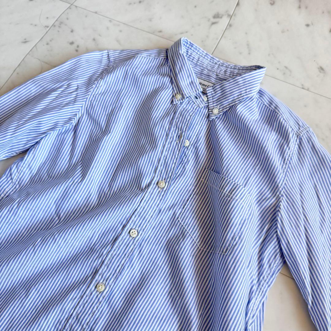 ドゥーズィエムクラス　洗える　コットン100 長袖シャツブラウス　ストライプ