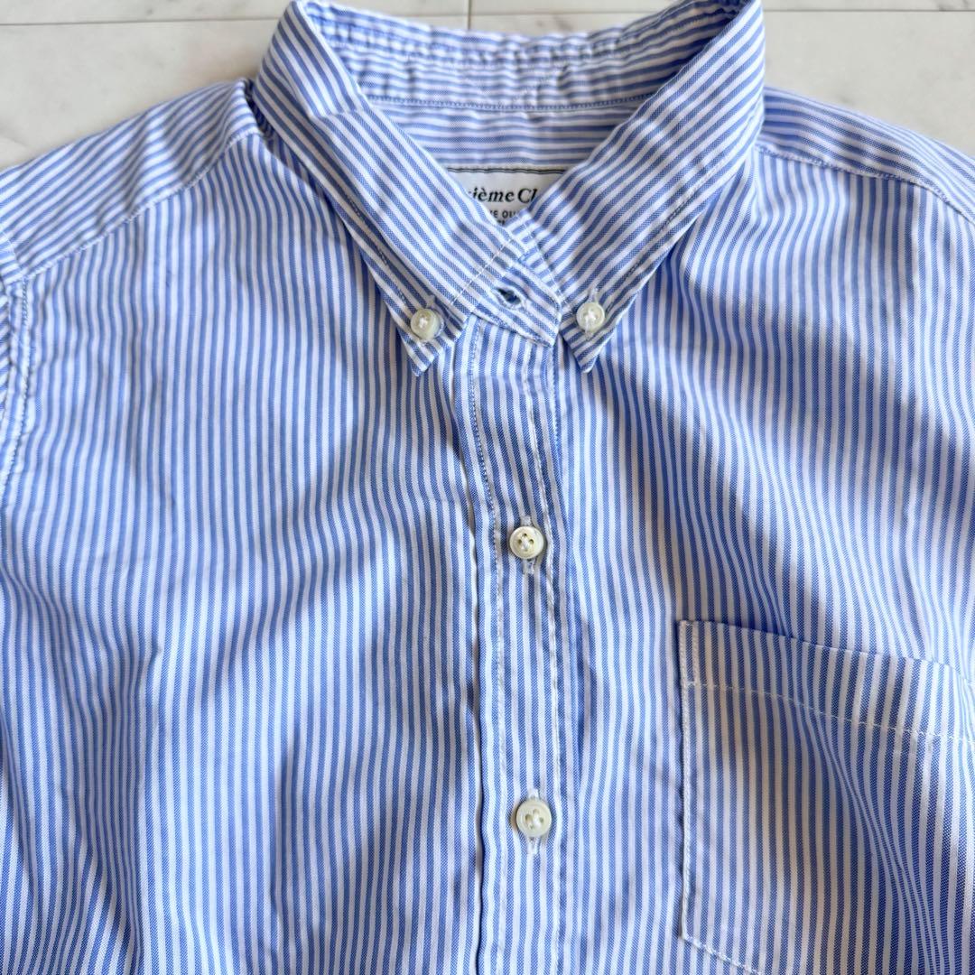 ドゥーズィエムクラス　洗える　コットン100 長袖シャツブラウス　ストライプ