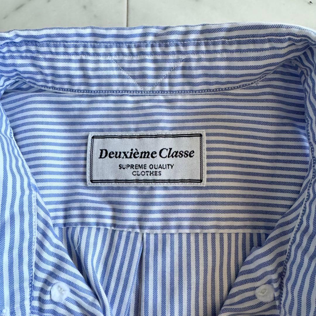 ドゥーズィエムクラス　洗える　コットン100 長袖シャツブラウス　ストライプ