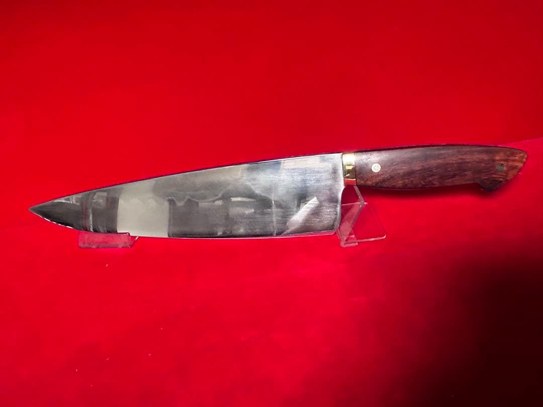 01473 包丁　洋牛刀　本焼　富士山波紋　スウェーデン鋼K990 鏡面仕上げ