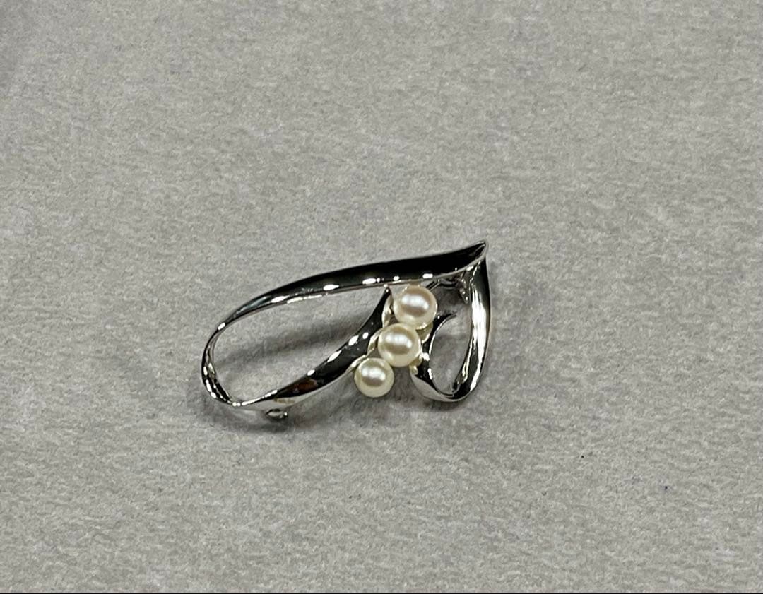 MIKIMOTO ミキモト パールブローチ シルバー M S 刻印 Pearl