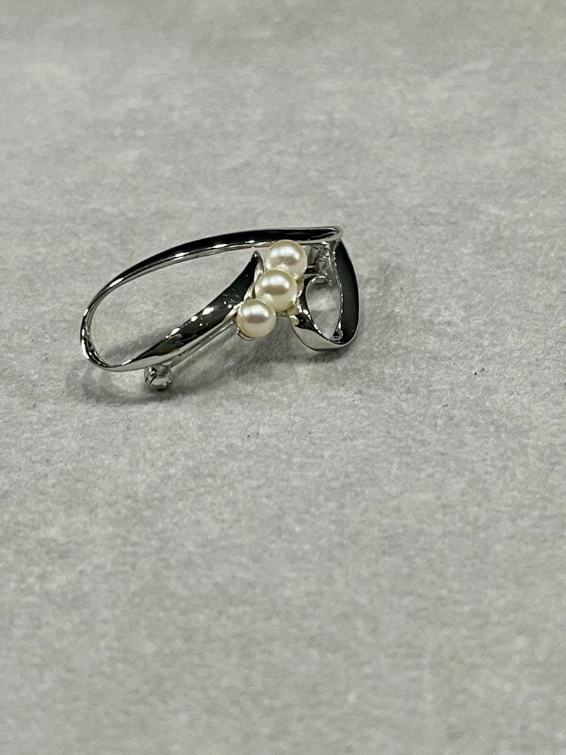 MIKIMOTO ミキモト パールブローチ シルバー M S 刻印 Pearl