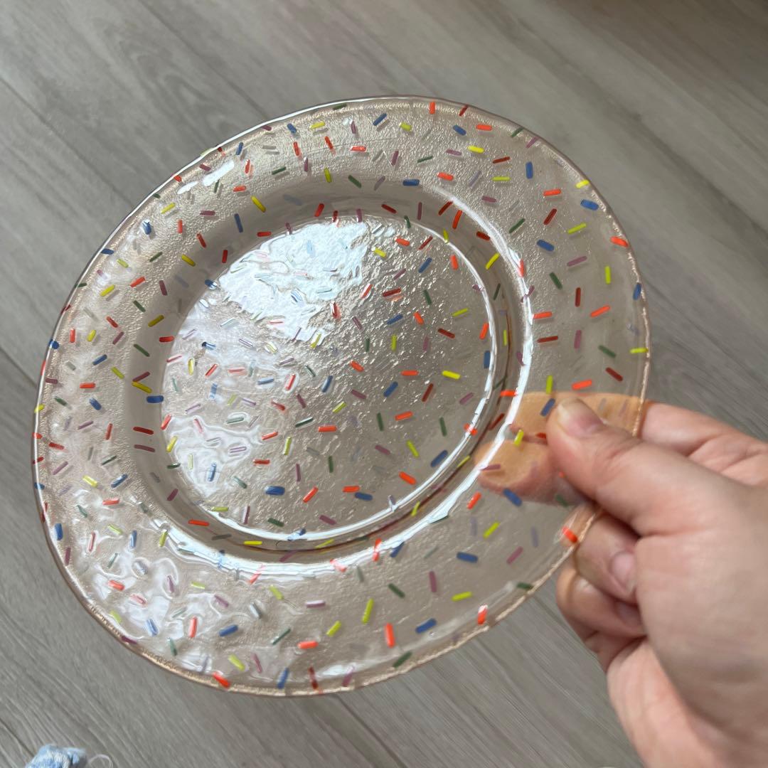 天気雨 ガラス　20cmガラスプレート