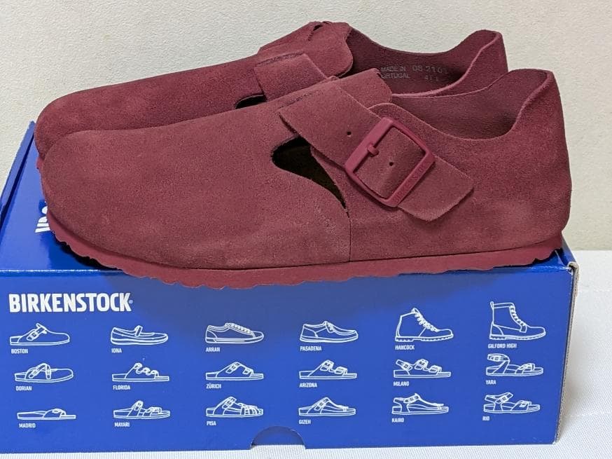 新品ビルケンシュトックLONDONマルーン スエードレザーシューズ41サイズ