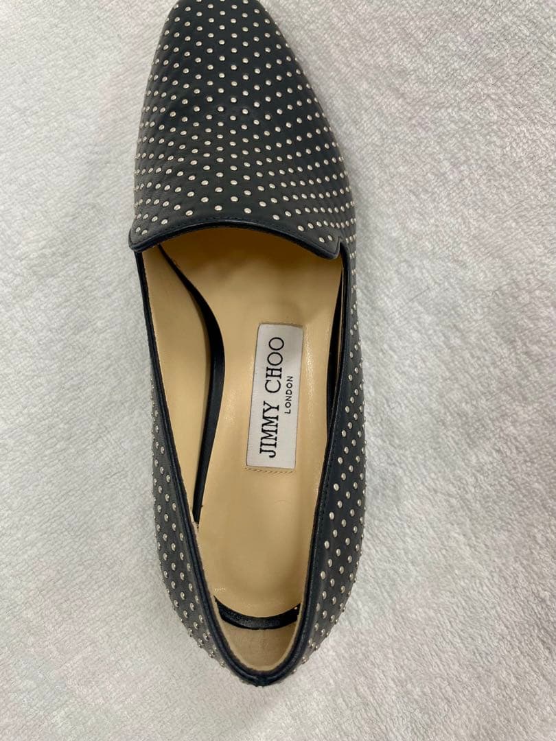 み*に様 Jimmy Choo スタッズ付き パンプス ローヒール 37 1/2