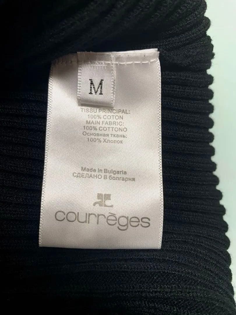 Courreges ブラック リブ キャミソール